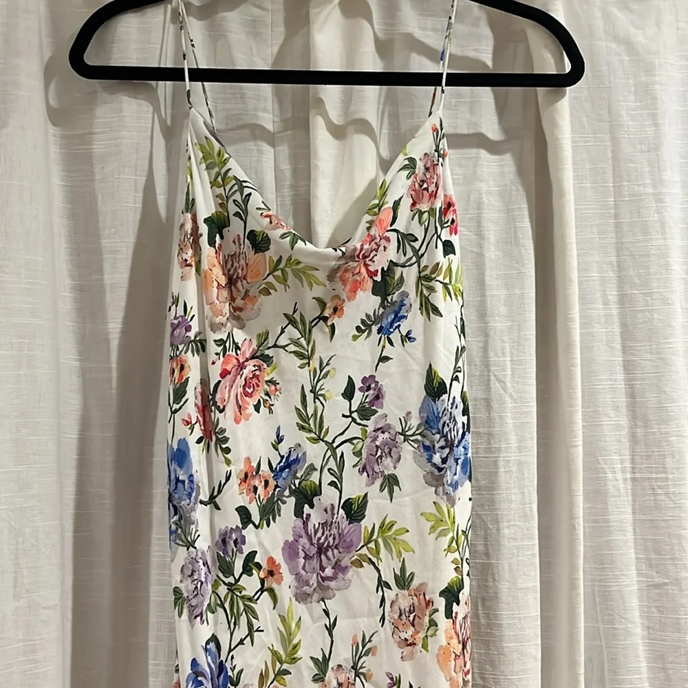NWT Alice + Olivia Gardenia Floral Harmony Midi Slip Dress